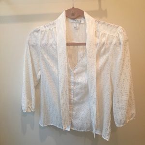 Very elegant silky white blouse